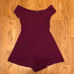 Express off-the-shoulder mini romper